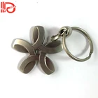 China Factory Custom 3D Flower shape hallow metal Keychain