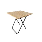 cheap small square foldable coffee tea dinning table in solid wood and metal frame