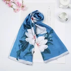 100% Silk Scarves Print Scarf 100 Letter Print Custom Matte Satin Silk Scarf Scarves with Logo