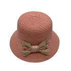 Loli Straw Hat Girl Children Fashion Custom Hot Sale Loli Girls Boater Paper Straw Hat With Bowknot Sun Beach Straw Hat