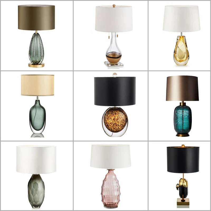 Decorative glass fabric modern home decor LED hotel home table light
