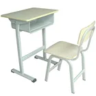 Metal frame injection molding spray paint single student desk and chair set