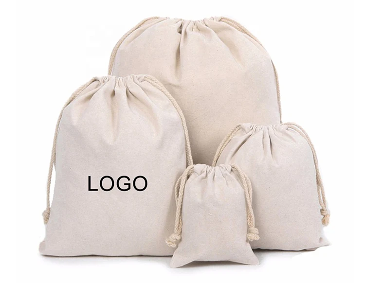 sale promotion eco-friendly reusable drawstring cotton gift bag