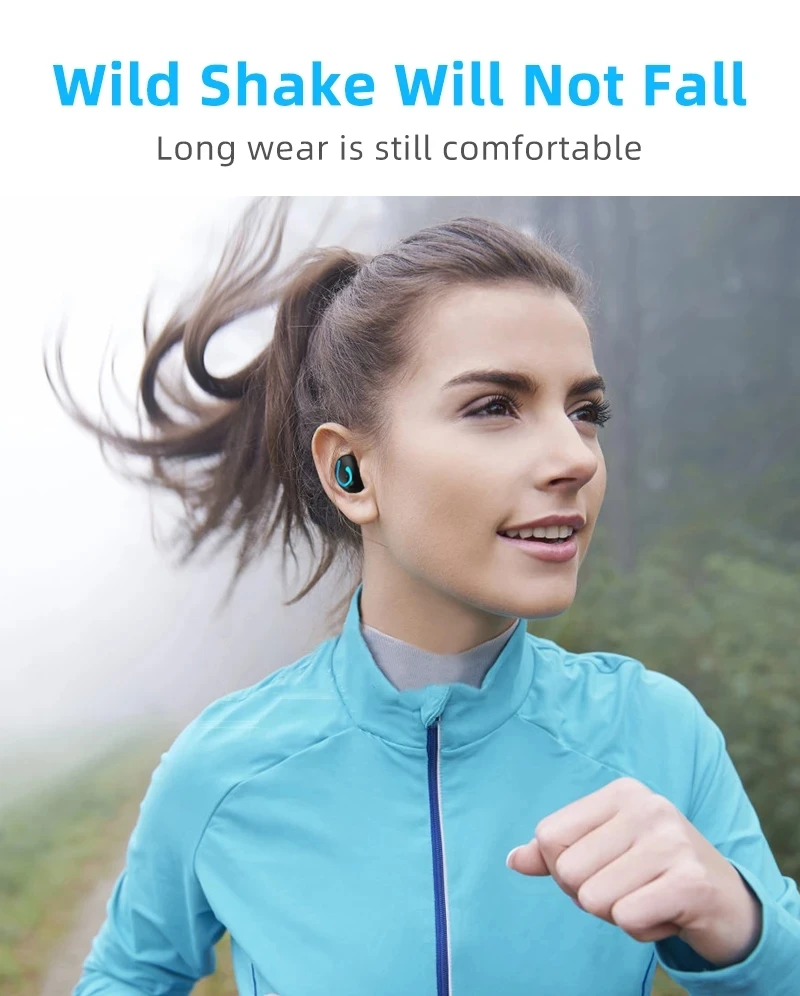 HQB-Q67 TWS Fashion Wireless Earbuds Bluetooth 5.0 3D Stereo Mini Headset Waterproof Sweatproof Hifi In-Ear Earphone 1500 mah - ANKUX.COM