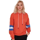 Blank High Quality Hoodies Wholesale Plain Pullover Women Block Color Hoodie Sweatshirt