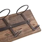 Wine Wholesale Rustic Farmhouse Vintage Industaial Wall Mounted Metal Wood Wine Bottle Rack 4 Long Stem Glass Holder
