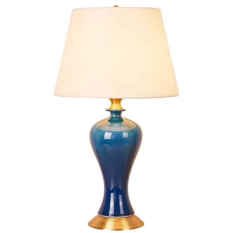 Antique Decor Porcelain Chinese Ceramic classic hotel bedside table light LED Table Lamps