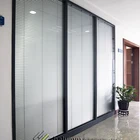 decorative glass partitions double Glass and wood fixed high office partition