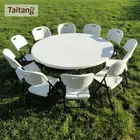 Top sales white round metal dining folding table