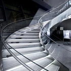 Decorative helical design arc wooden staircase model led stair handrail round stairs outdoor steel stairs wooden china