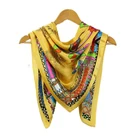 Wholesale High quality Custom printed floral square 100 polyester scarf