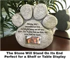 Pet Customized Sympathy Poem Paw Print Pet Memorial Stone Dog Or Cat For Garden Backyard Marker Grave Tombston