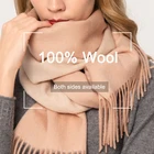 805292 Hot selling wholesale 170*30 cm New style Pashmina solid 100% wool scarf Women Shawl Wrap Winter Warm