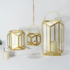 Brass Bulk Glass Candlestick Holders Gold Wedding Vases Metal Decorative