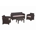 Garden Furniture Plastic LFZS006 5 Seater Wicker Sofa Set Outdoor Rattan Garden Furniture Plastic Garden Sofa Set