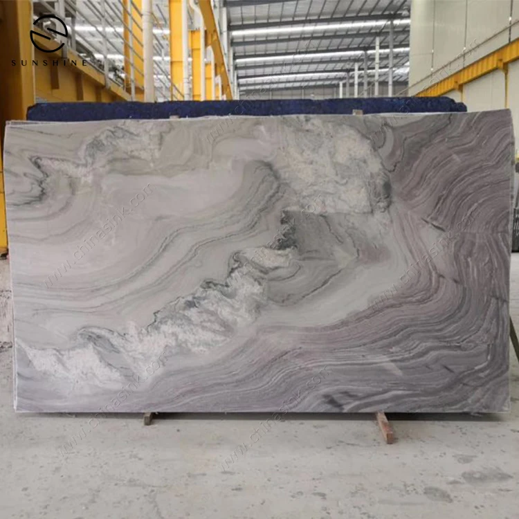 Luxury High Polished Purple Rive Marble Slab for Home Interior Decoration