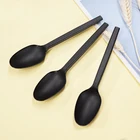 The spot long handle one-off plastic pudding small ice cream spoon scoop of PP thickening beige ice cream