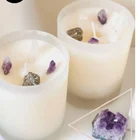 Handmade Glass Candle Classic Glass Gem Crystal Healing Soy Wax Scented Candle Luxury Glass Jar