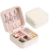 Travel Portable Jewelry Box Cute Parrot print Leather Jewelry Box Ring Earring Holder Display Jewelry Organizer Gifts Boxes