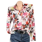 Women Casual Vintage Kimono Ladies Summer Autumn Long Preto Loose Flora Printed Blouse Black Tops Woman Blouse