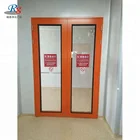 Manufacturer's Aluminum Alloy Bathroom Flat Open Door Double Hollow Tempered Glass Door
