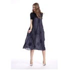 Dresses women lady polyester pleated maxi dress young women pleated dress for sling
