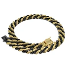 cheap stock jewelry multicolor stone brass 18mm cuban link chain