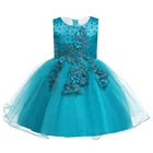 Lovely girls Frocks Lace And Mesh Wedding Sleeveless Princess Dress For Birthday Party