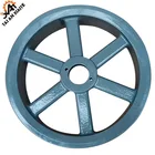 Gray iron belt pulley customized processing, resin coated sand casting mechanical drive with gray surface spraying