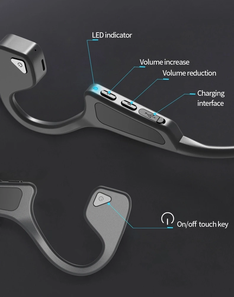 Golden Sky High Quality Wireless Bluetooth Earphone Headset Earbuds Earpiece Men And Women Universal Bone Conduction Earphone - ANKUX.COM