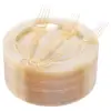 7.5 inch Plastic Dessert Plates Gold Disposable Forks 7.5 inch with Gold Glitter Clear Small Plates, Gold Disposable Plates