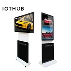 HUSHIDA 42"smart android advertising digital signage board kiosk 360 degrees rotating display stand