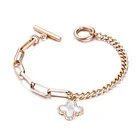Gift Jewelry 316L Custom Bangle Woman Cross Chain Charm Jewelry Stainless Steel Bracelet