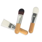 Logo Customization Brush Mask Brush Wholesale Bamboo Wood Short Handle Mask Applicator Brush Mini Face Mask Brush