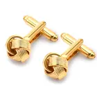 Wholesale High Quality Groom Wedding Dress Men's shirt Gold And Silver Twist Knot Cufflinks
