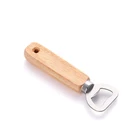 China factory price Wooden handle bottle opener custom curved bottle opener hat keychains no minimum