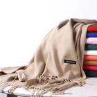 Factory sale wholesale fashion winter pashmina scarf for women long tassel scarf cashmere