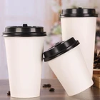 Wholesale Custom Printed Logo Disposable Single Wall Paper Coffee Cups With Plastic Lids