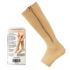 Wholesale Custom Open Toe Knee High Plastic Varicose Veins Socks Medical Men Women Zipper Compression Socks