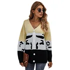 Sweater Stock Sweater New Winter Leopard Print V-neck Single-breasted Cardigan Sweater For Women
