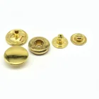 gold color 15MM snap button ,press button 4 parts for jeans