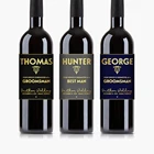 Adhesive Embossed Private Brand Wine Bottle Sticker Gold Foil Hot Stamping Wine Label