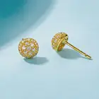 Silver Plating High Quality Round Gemstone Wholesale 925 Sterling Earrings