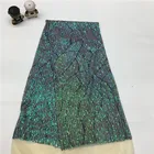 spandex & polyester green sparkling white sequin fabric embroidered sequin fabric stretch sequin set