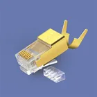 Big insulation hole FTP CAT7 plug shield rj45 cat7 connector to make patch cord