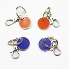 Free sample blank token plastic metal shopping lock keyring holder trolley coin keychain
