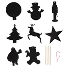 Ourwarm Christmas Novelty Products 24pcs Children DIY Magic Color Scratch Paper Christmas Ornaments