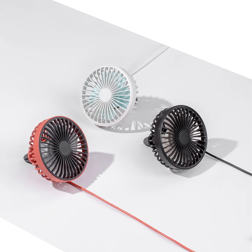 USB car fan Air cooler fan Portable fashion car mini fan LED Light