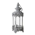 gray small wind lamp candlestick Holder decoration lantern moroccan antique metal lantern for india free