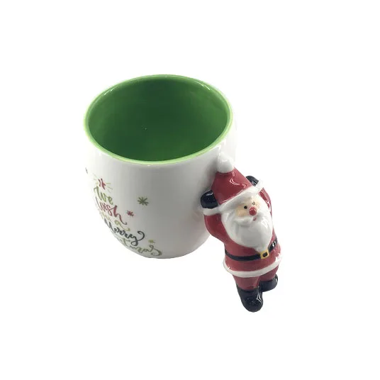 inner color christmas ceramic coffee mug 3d xmas cup for gift